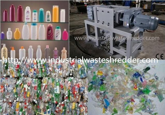 Ein guter Preis. Plastikshampoo-Flaschen-Reißwolf-Maschinen-Raumersparnis mit dauerhaftem Stahlblatt Online