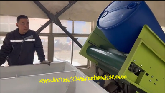 Ein guter Preis. Hochleistungs-Abfall-Kunststoff-Fass-Schredder,200L HDPE IBC-Trommel-Doppelwellen-Schredder mit CE,Gallonen-Kunststoff-Trommel-Schredder 1000kg pro Stunde,Chemische Kunststoff-Trommel-Vorschredder Online